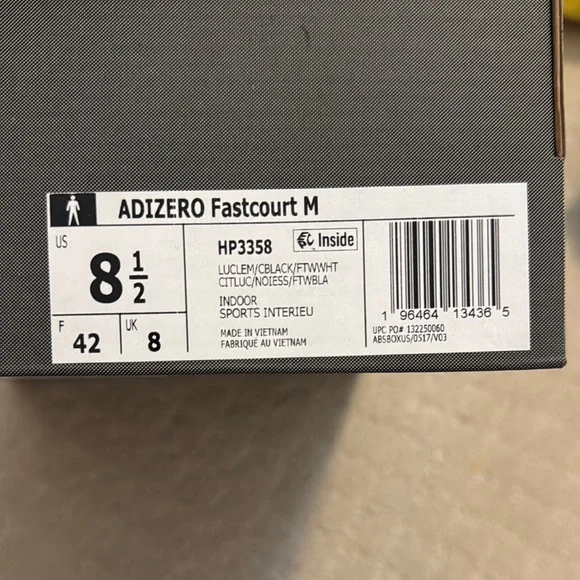 NWT Mens Adidas Adizero Fastcourt Shoes size 8.5 - Picture 6 of 6